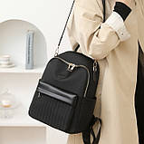 Жіночий міський рюкзак нейлоновий чорний (207052), фото 6