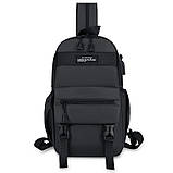 Чоловіча сумка-рюкзак 2 в 1 через плече чорна (203013-1), фото 4