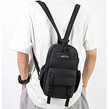 Чоловіча сумка-рюкзак 2 в 1 через плече чорна (203013-1), фото 2
