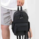 Чоловіча сумка-рюкзак 2 в 1 через плече чорна (203013-1), фото 3