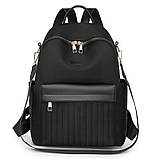 Жіночий міський рюкзак нейлоновий чорний (207052), фото 2