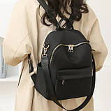 Жіночий міський рюкзак нейлоновий чорний (207052), фото 4