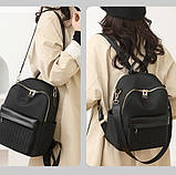 Жіночий міський рюкзак нейлоновий чорний (207052), фото 5