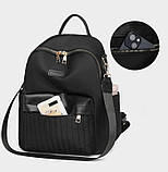 Жіночий міський рюкзак нейлоновий чорний (207052), фото 8