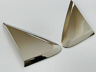 Накладка біля дзеркал "трикутник" (2 шт. нерж.) - MERCEDES SPRINTER W907 2018 >