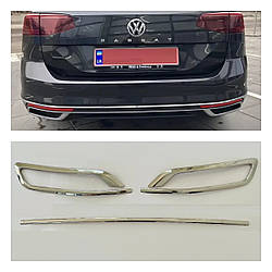 Накладки на глушник Volkswagen Passat B8 TAN24 (2019+, 3 шт, нерж)