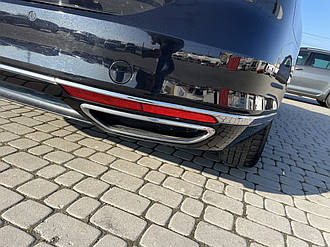 Накладки на задній бампер нижче катафотов з нержавійки Volkswagen Passat B8 TAN24 (2015-2018, 2 шт, нерж)