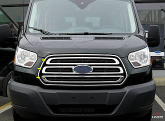 Накладка на передню решітку для Ford Transit 2013-2018 3шт (TAN24)