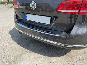 Накладка на задній бампер для Volkswagen Passat B7 2011-2014 SW=комби Хром-нерж (TAN24)