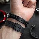 Браслет чоловічий шкіряний ETERNITY чорний 17-19 см (довжина 21 см), фото 3