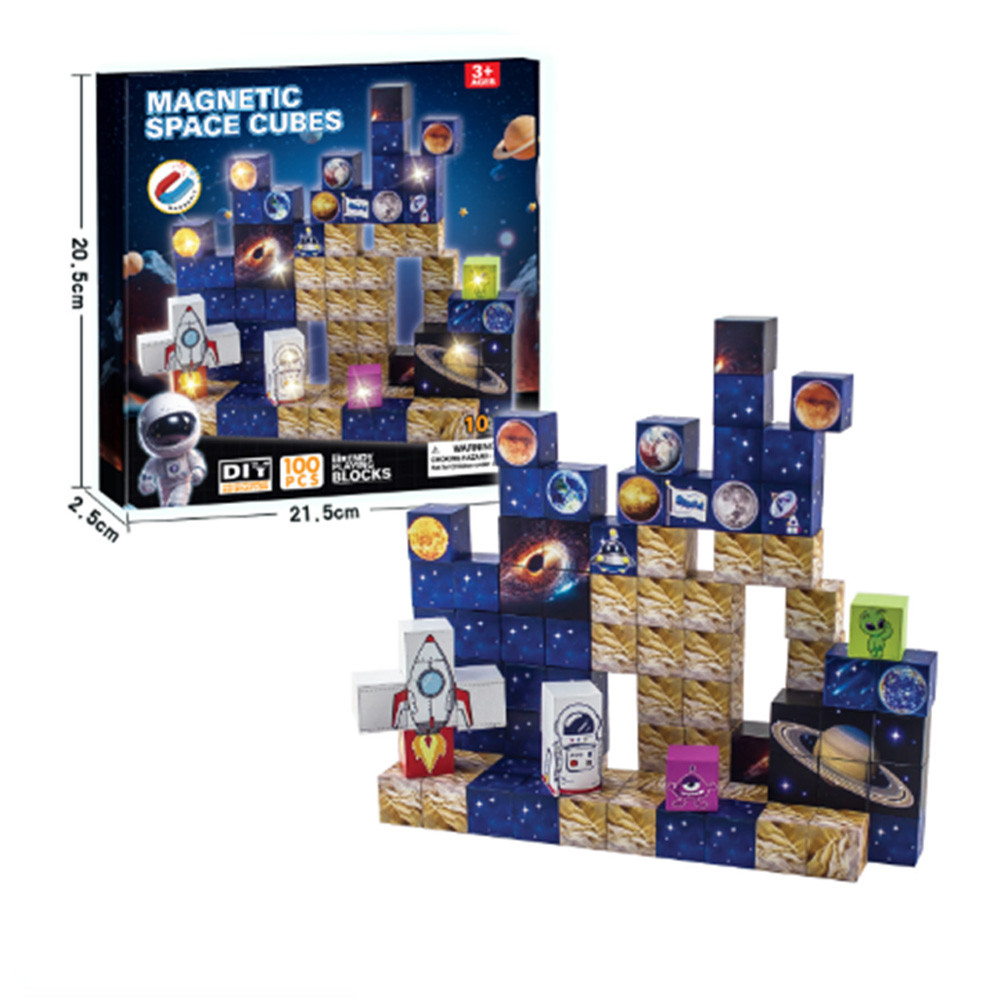 Магнітний конструктор Magnetic Space Cubes на 100 деталей