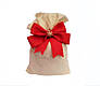 ОПТ Мішок для подарунків новорічний бавовна з бантом 29*20 см, фото 9