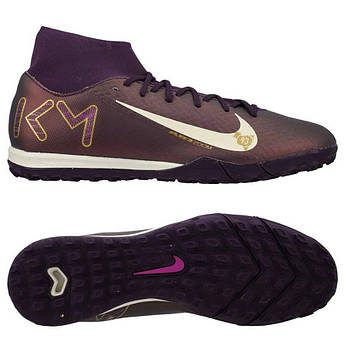 Сороконіжки Nike Air Zoom Mercurial Superfly X Academy x Mbappe TF FQ8333-500, Фіолетовий, Розмір (EU) — 39