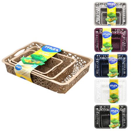 Набір корзин для зберігання ажурні 3шт/уп