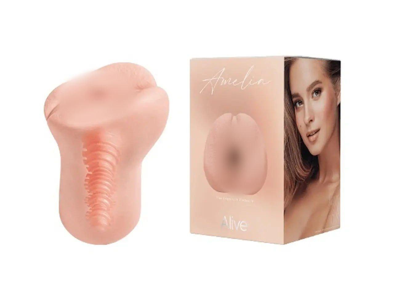 Мастурбатор вагіна Alive Amelia реалістичний, бежевий, S 18+, фото 1