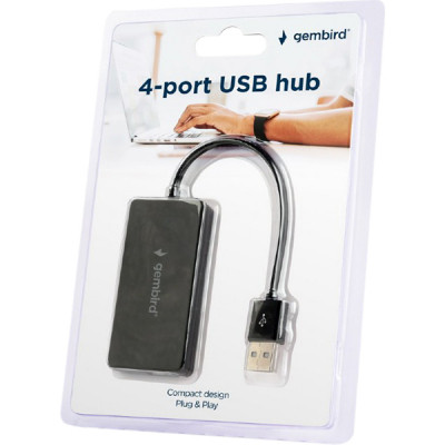Концентратор Gembird USB 2.0 х 4 (UHB-U2P4-04) 4 x USB 2.0, фото 1
