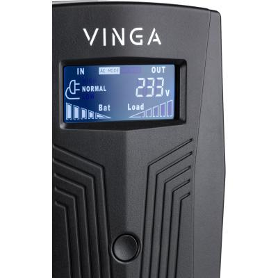 Vinga LCD 800VA 480W AVR 2*Schuko plastic case, фото 1