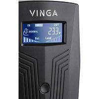 Vinga LCD  800VA 480W AVR 2*Schuko plastic case