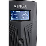 Vinga LCD  600VA 360W AVR 2*Schuko plastic case (  VPC-6, фото 5