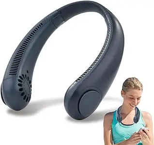 Мини вентилятор на аккумуляторе для шеи — портативный безлопастный вентилятор с 3 скоростями