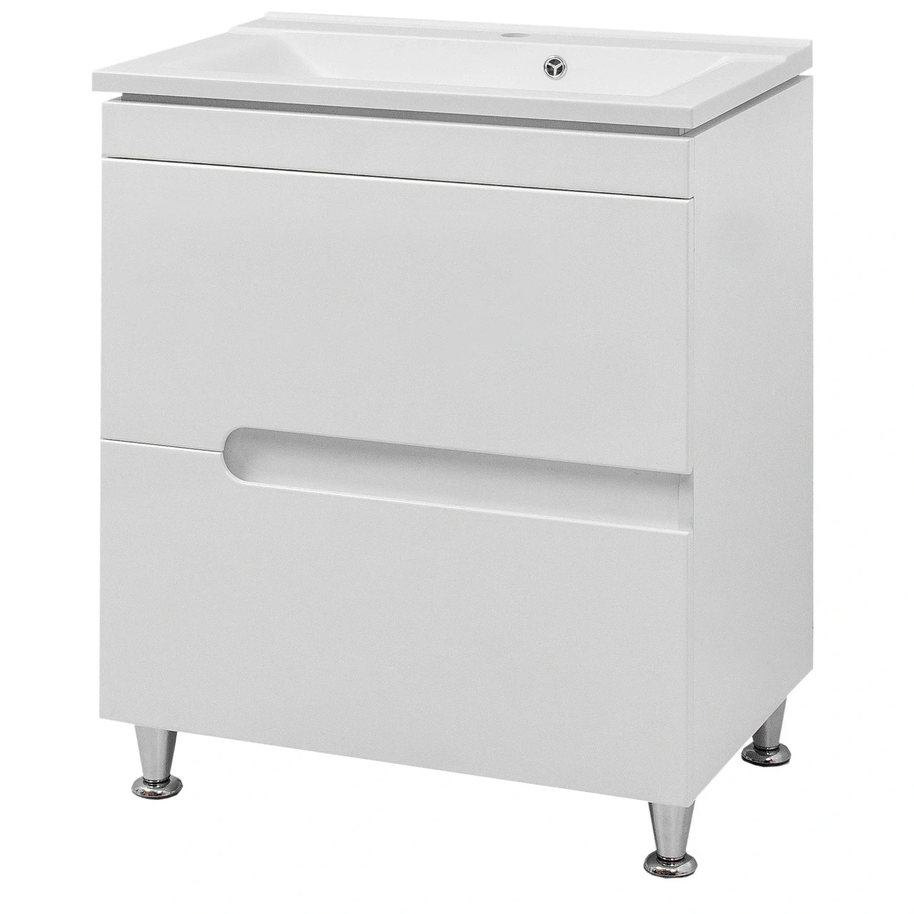 Тумба з умивальником "Верона"/"Глорія 60" 2 ш (напр.прих.монт) біла, фото 1