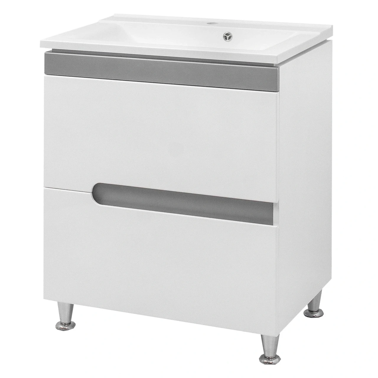 Тумба з умивальником "Верона"/"Глорія 80" 2 ш (напр.прих.монт) сіре, фото 1