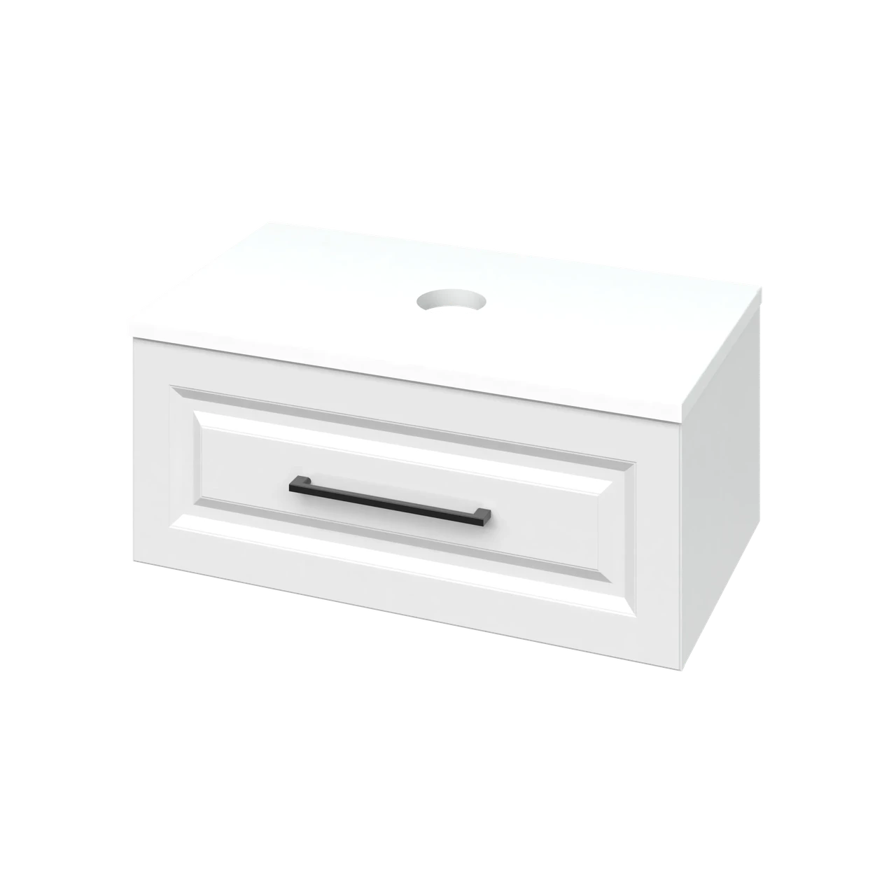 "Денвер" Тумба підвісна 80 біла, стільниця МДФ (біла), фото 1