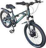 Дитячий магнієвий 20 Hammer M-1 велосипед полегшений хакі для хлопчика, фото 5