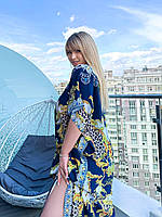 Жіноча ідеальна сукня-туніка для відпочинку універсального розміру L-6XL синього кольору