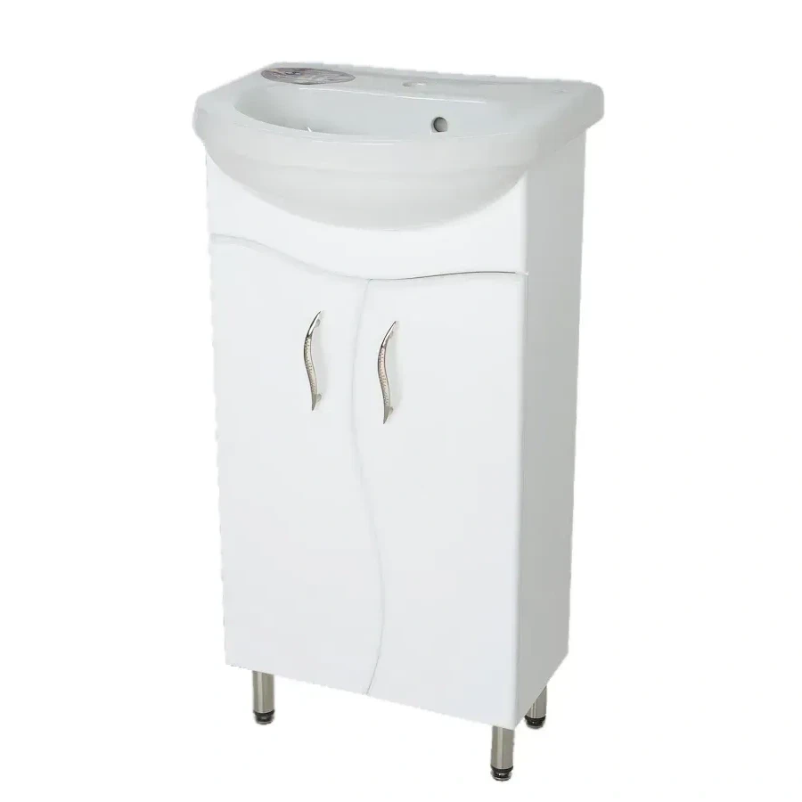 Тумба з умив. "Солас 56" біла,хвиля, фото 1