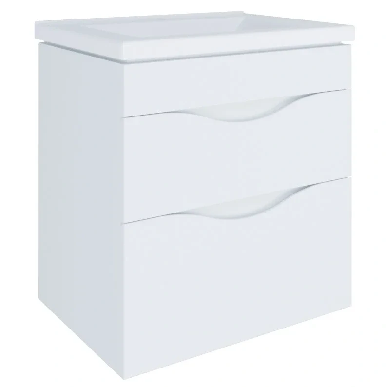 "Смайл" Тумба навісна з умив. Глорія 80 2ш біла (б/підсв), фото 1