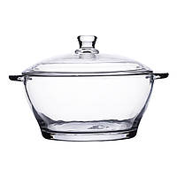 Супниця з кришкою Ø 15.5 см каструля бульйонниця скляна 1 л HP-YH-15 5044645