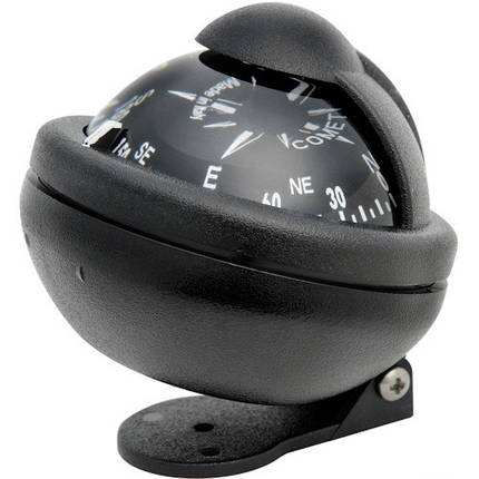 Компас Riviera Comet 48 мм чорний на кронштейні з антивідблисковим ковпаком для яхт і суден, фото 1