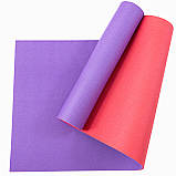 Килимок для йоги, фітнесу та спорту (каремат спортивний) OSPORT Спорт 8мм (FI-0083) Червоно-фіолетовий, фото 2