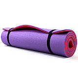 Килимок для йоги, фітнесу та спорту (каремат спортивний) OSPORT Спорт 8мм (FI-0083) Червоно-фіолетовий, фото 3