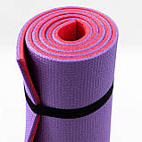 Килимок для йоги, фітнесу та спорту (каремат спортивний) OSPORT Спорт 8мм (FI-0083) Червоно-фіолетовий, фото 4