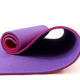 Килимок для йоги, фітнесу та спорту (каремат спортивний) OSPORT Спорт 8мм (FI-0083) Червоно-фіолетовий, фото 5