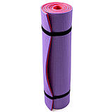 Килимок для йоги, фітнесу та спорту (каремат спортивний) OSPORT Спорт 8мм (FI-0083) Червоно-фіолетовий, фото 6