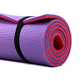 Килимок для йоги, фітнесу та спорту (каремат спортивний) OSPORT Спорт 8мм (FI-0083) Червоно-фіолетовий, фото 7