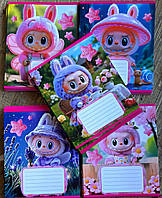 Зошити шкільні 12 аркушів, лінія, "Лабубу", Лідер