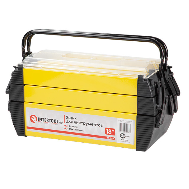Ящик для  інструментів18", 5 секций, 454*210*230 мм INTERTOOL BX-5018, фото 1