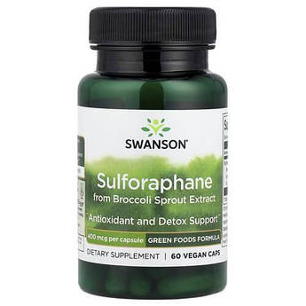 Swanson Sulforaphane from Broccoli Sprout Extract 400 mcg 60 рослинних капсул