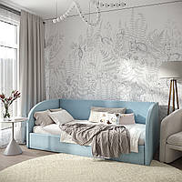 Односпальне ліжко з ортопедичними ламелями 800х2115х1040 мм Голубой