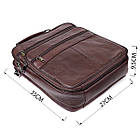 Сумка чоловіча з ручкою для перенесення в руці з натуральної шкіри Vintage 23030 Коричневий, фото 3