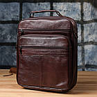 Сумка чоловіча з ручкою для перенесення в руці з натуральної шкіри Vintage 23030 Коричневий, фото 9