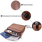 Сумка чоловіча з ручкою для перенесення в руці з натуральної шкіри Vintage 23031 Світло-коричневий, фото 4