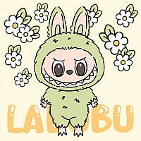 Картина за номерами обкладинка Веселий Лабубу 25х25 см