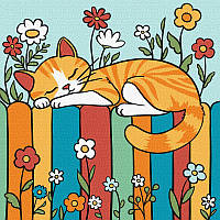 Картина за номерами обкладинка Котик на паркані 25х25 см