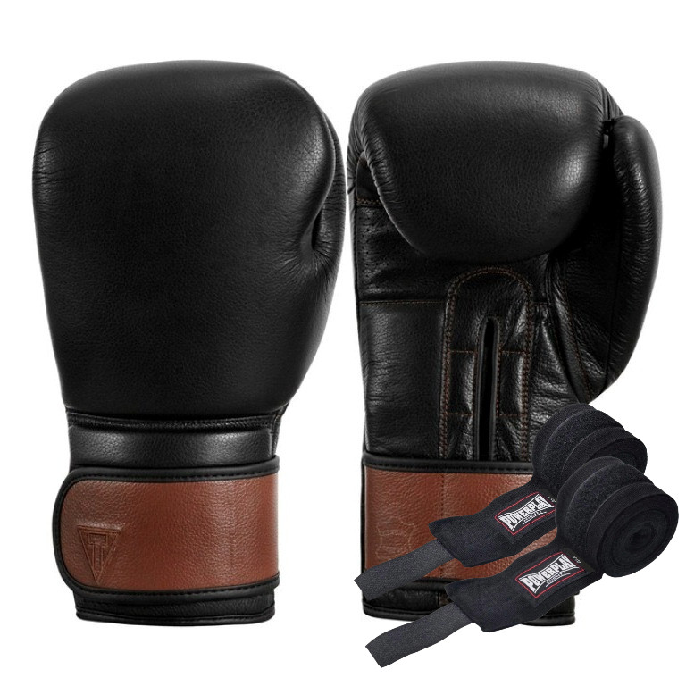 Боксерські рукавиці TITLE Boxing Honorary Black M 12 oz (бинти 4м. в комплекті), фото 1