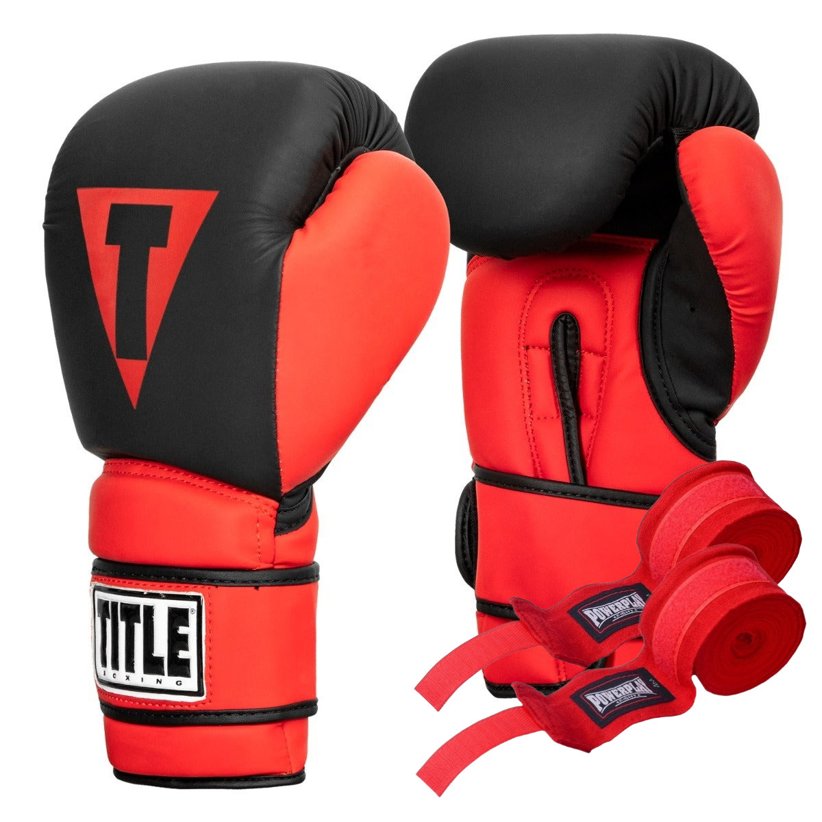 Боксерські рукавиці TITLE Boxing Guts and Glory Black/Red L 14oz (бинти 4м. в комплекті), фото 1